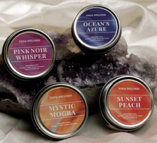 pahal wellness scented candle trial pack experience pack best natural soy wax candles