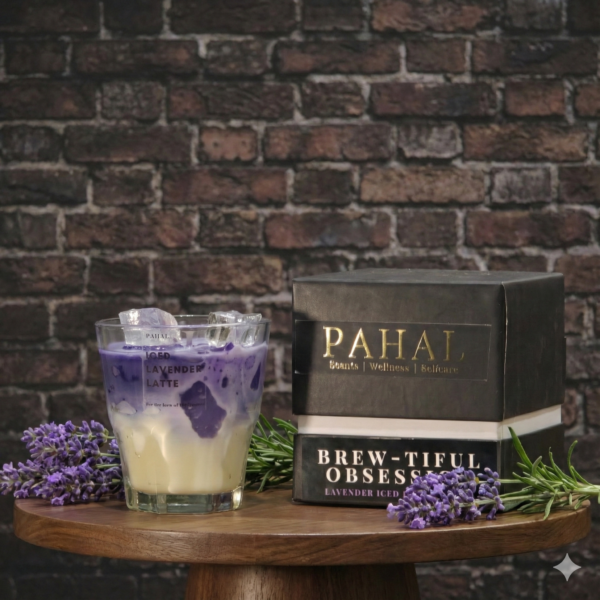 lavender scented candle latte candle